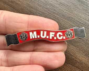 Manchester United Football Club MUFC bufanda esmalte solapa pin broche con insignia