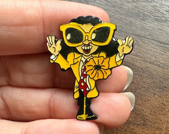 1990s Pepe Gafez Al ataque (Alfonso Arus) enamel resin lapel pin badge brooch