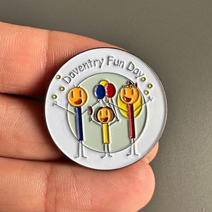 Daventry Fun Day illustration enamel lapel Pin badge brooch
