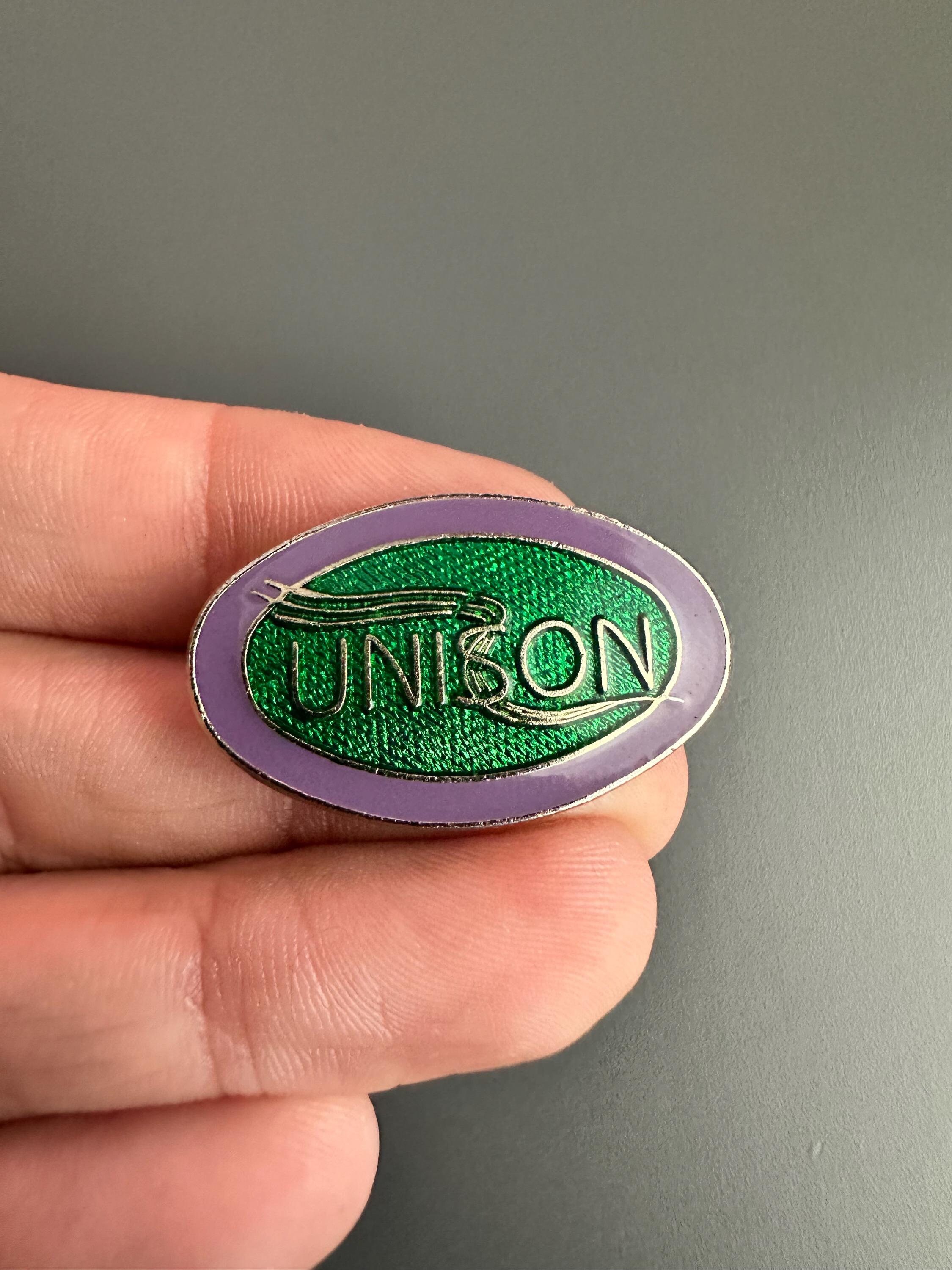 ヴィンテージ UNISON 英国公務員組合 エナメル ラペルピン バッジ