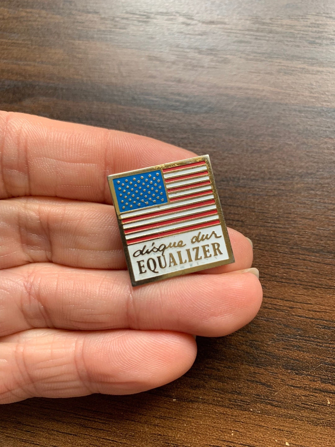 Vintage Disque Dur Equalizer USA Flag American Enamel Pin Badge - Etsy