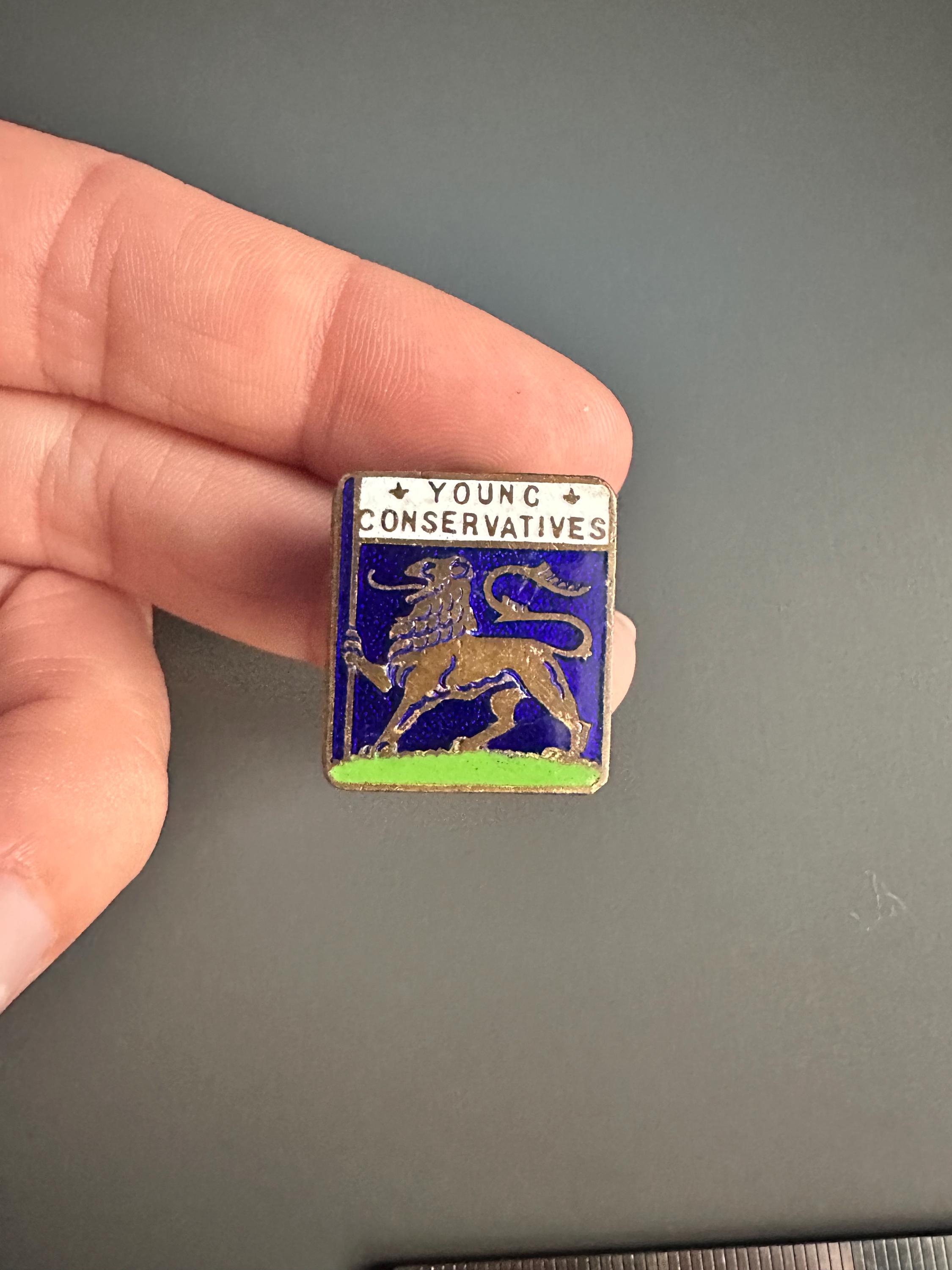 1940年代のヴィンテージ、若手保守派政党のエナメルボタンホール