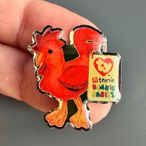 Strut the Rooster TY Beanie Teenie Babies McDonalds 2000 Official Crew enamel lapel Pin Badge brooch