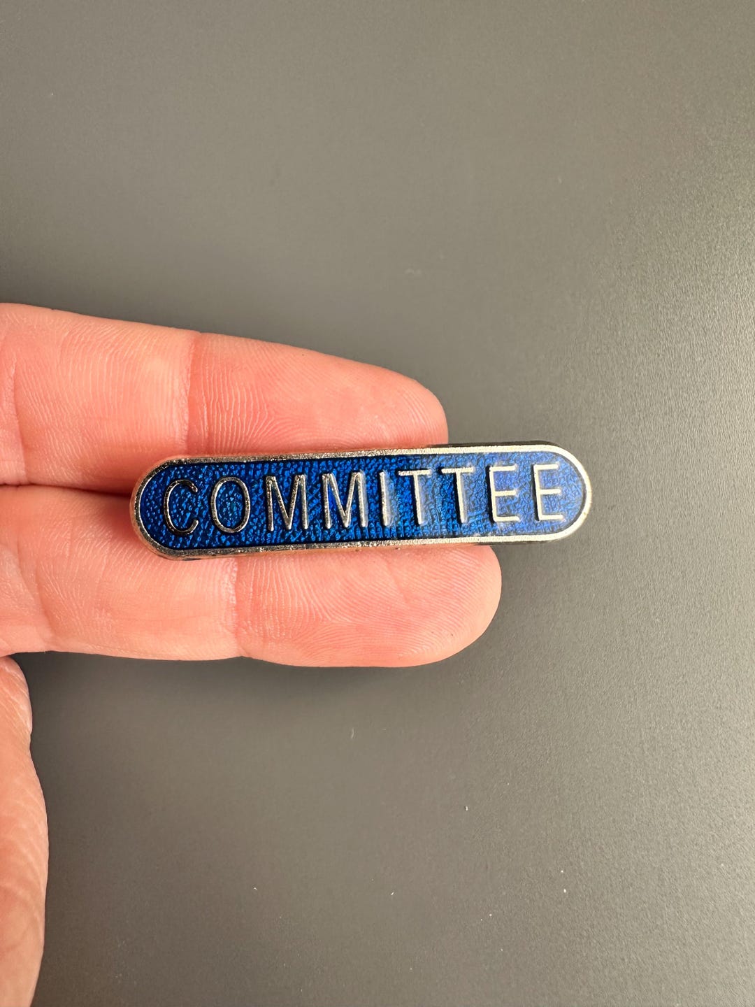 Vintage 1980s Enamelled Committee Member Blue Lapel Pin Badge Brooch - Etsy