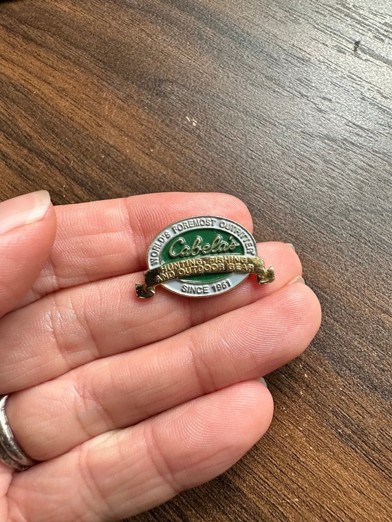 Cabela's Hunting Fishing and Outdoor Gear Since 1961 Outfitters Enamel  Lapel Pin Badge 