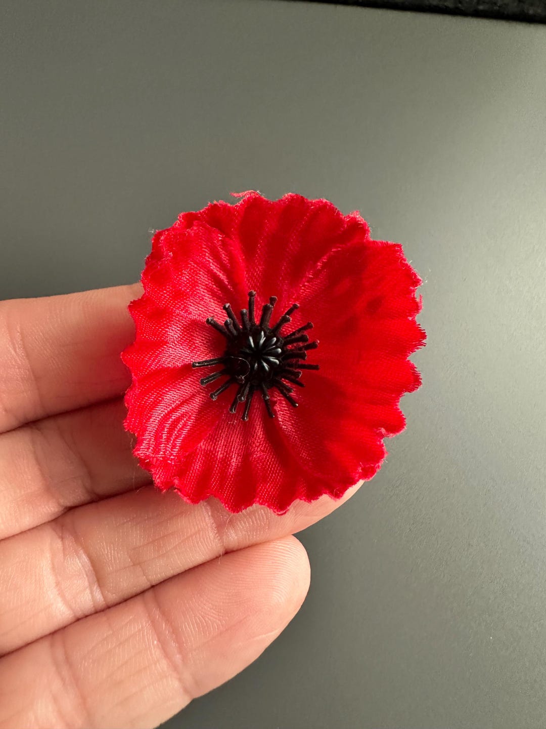 Fabric Red Poppy Remembrance Lapel Pin Badge Button Brooch Appeal - Etsy