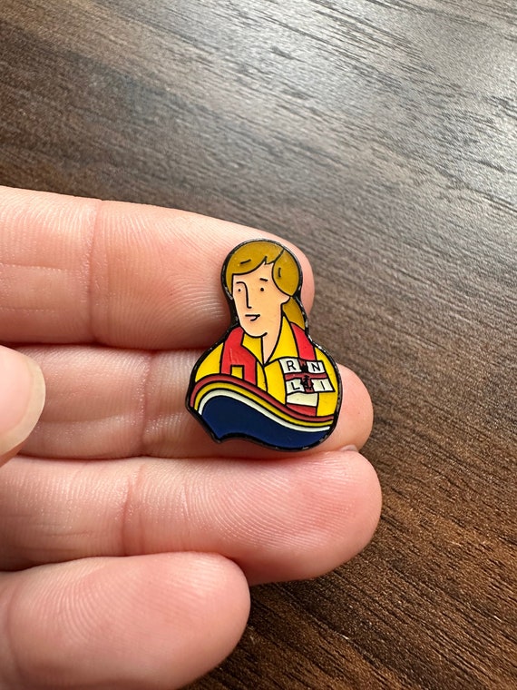 Boating RNLI Man figure character lapel pin badge brooch - supporting charity Royal National Lifeboat Institution 4 of 6
