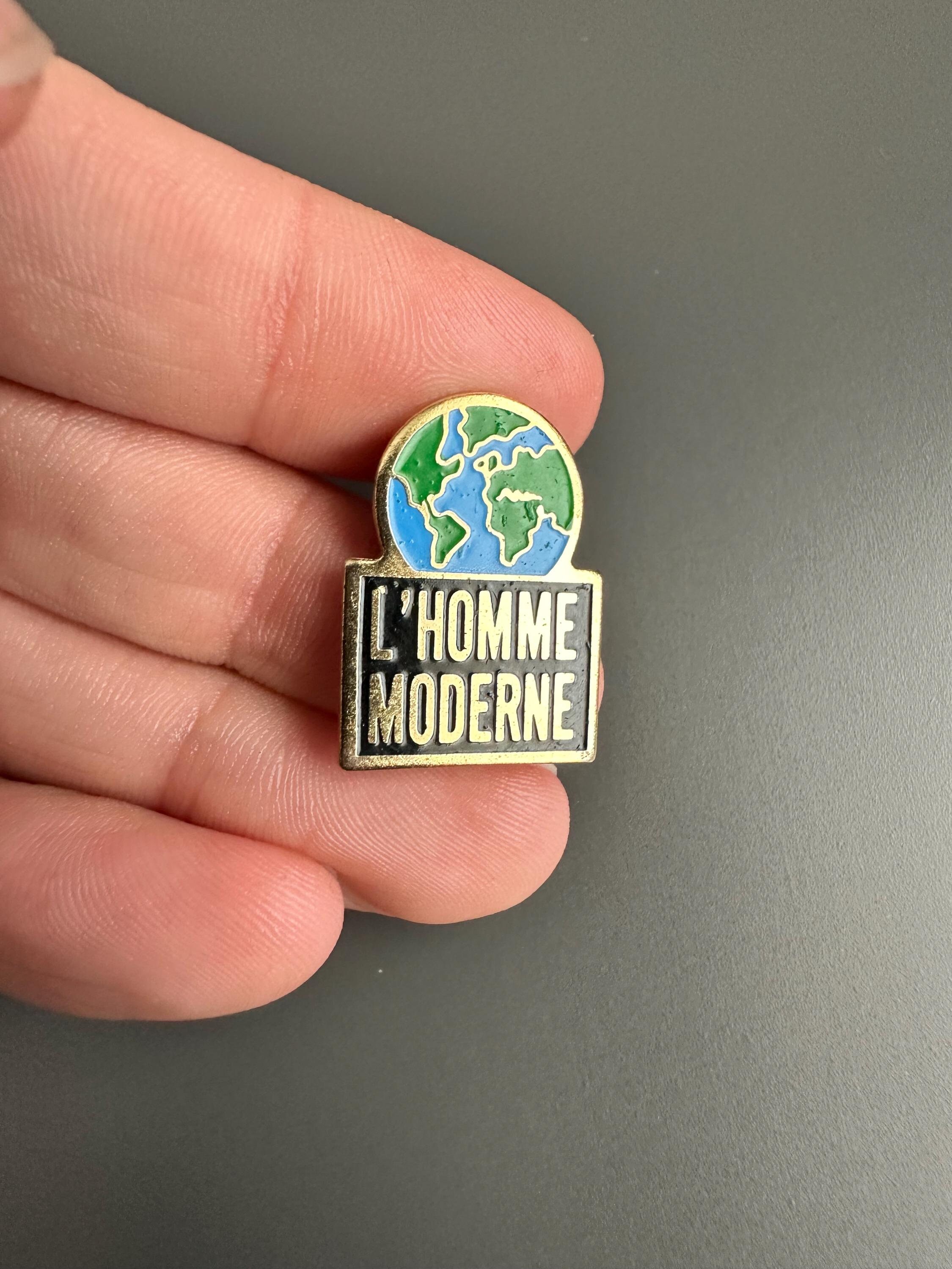 L'homme moderne men's clothing brand department store Paris France enamel lapel pin badge brooch