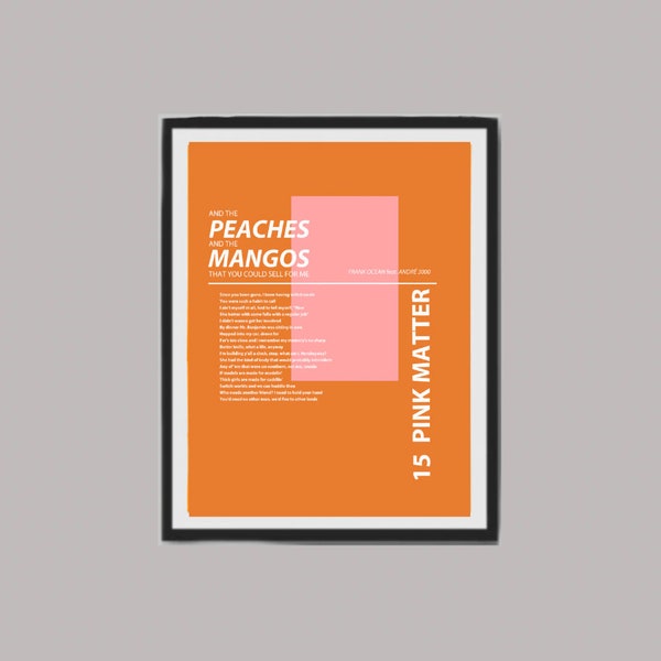 Frank Ocean/Track 15/Pink Matter/Digital Art Download