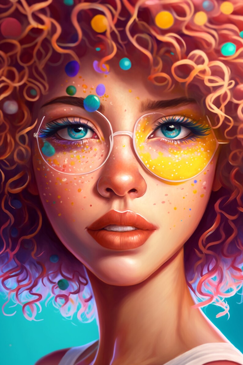 Pop ART Girl Artwork, Digital Print, Digital Illustration, Instant