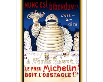 Michelin Bibendum Vintage Poster Print | French Advertisement Wall Art