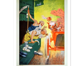 Michelin Man Vintage Poster | Bibendum Advertising Art Print