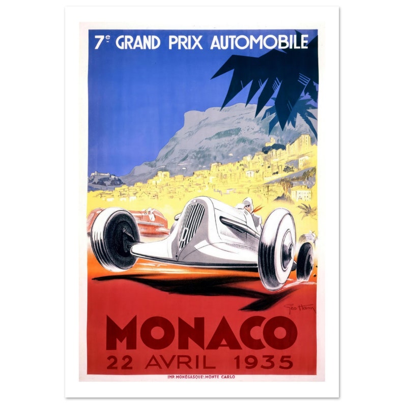 Affiche Grand Prix De Monaco 1967 - Poster F1 Vintage - Taille Au Choix