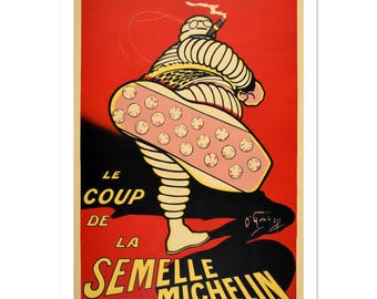 Michelin Man Vintage Poster | Bibendum Advertising Art Print