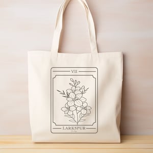 Flor de nacimiento personalizada julio Tarot tarjeta bolso de mano personalizado flor silvestre nacimiento tote julio flor tote flor personalizado tarot bolso de mano regalo