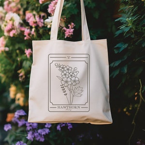 Flor de nacimiento personalizada mayo Tarot tarjeta bolso de mano personalizado flor silvestre nacimiento tote mayo flor tote flor personalizado tarot bolso de mano regalo