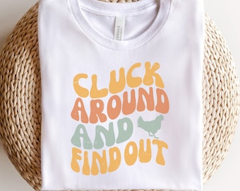 Cluck Around and Find Out Funny Chicken Tshirt Farm Shirt Funny Chicken Koszulka Chicken Humor Farming Chickens Koszulka