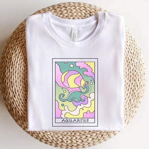 Verseau Signe du Zodiaque Chemise Tarot Carte Chemise Amis Bachelorette Filles Voyage Chemise Zodiac Tarot Chemise Filles Cadeau Meilleurs Amis Chemise