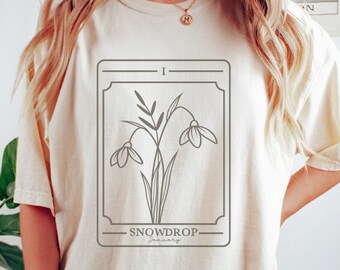 Custom Birth Flower January Tarot Card Personalized Wildflower Birth Shirt January Flower Shirt Comfort Colors  Flower Custom Tarot Shirt