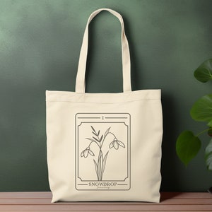 Flor de nacimiento personalizada enero Tarot tarjeta bolso de mano personalizado flor silvestre nacimiento tote enero flor tote flor personalizado tarot bolso de mano regalo