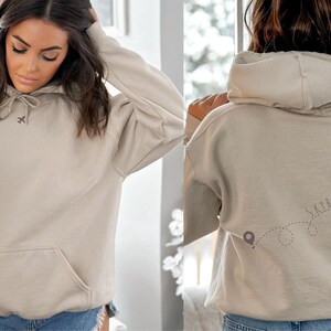 SkyBaddie Travel Hoodie Flight Attendant Hoodie Sweatshirt Airplane Hoodie Pilot Shirt Traveler Gift for Flight Attendant Airport Shirt Sand