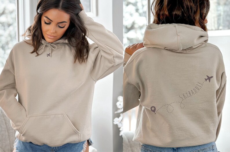 SkyBaddie Travel Hoodie Flight Attendant Hoodie Sweatshirt Airplane Hoodie Pilot Shirt Traveler Gift for Flight Attendant Airport Shirt Sand