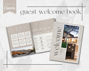 Airbnb Welcome Book Template | Modern City House | Airbnb House Guide Canva | Airbnb Guidebook | VRBO Guest Book | Modern Vacation Rental