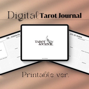 Digital Tarot Journal Print Ver., Tarot Study Journal, Learn Tarot, Intuitive Tarot, Tarot Journal Template, Goodnotes Journal Template