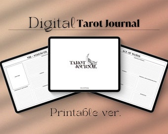 Digitales Tarot Journal Print Ver., Tarot Studie Journal, Tarot lernen, Intuitives Tarot, Tarot Journal Vorlage, Goodnotes Journal Vorlage