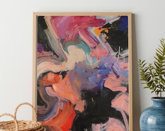 Abstract Paint Splash Wall Art – Modern Fluid Home Decor (Digital Download)