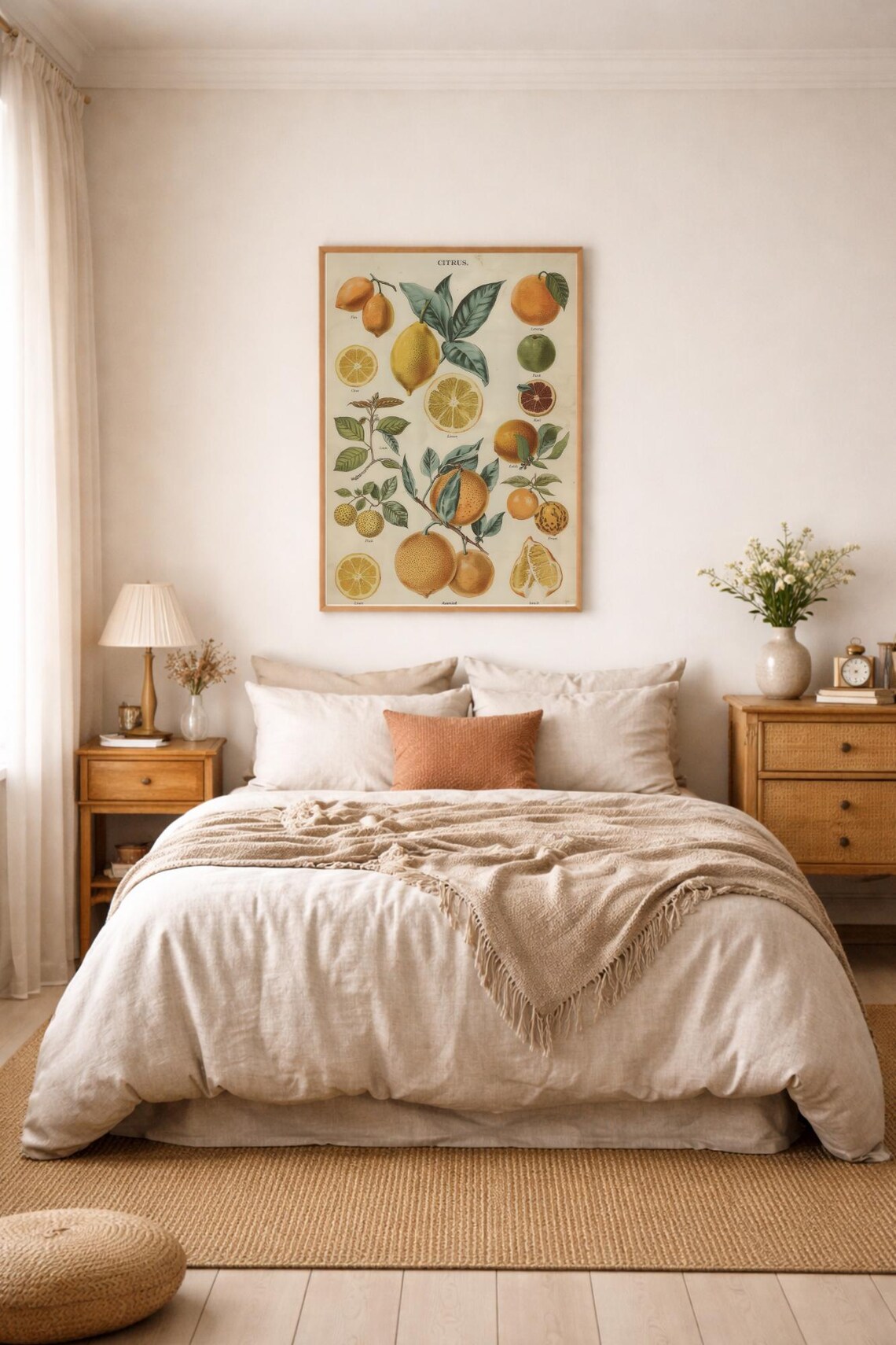 Vintage Lemon Botanical Art Print - Antique Citrus Fruit Wall Decor ...