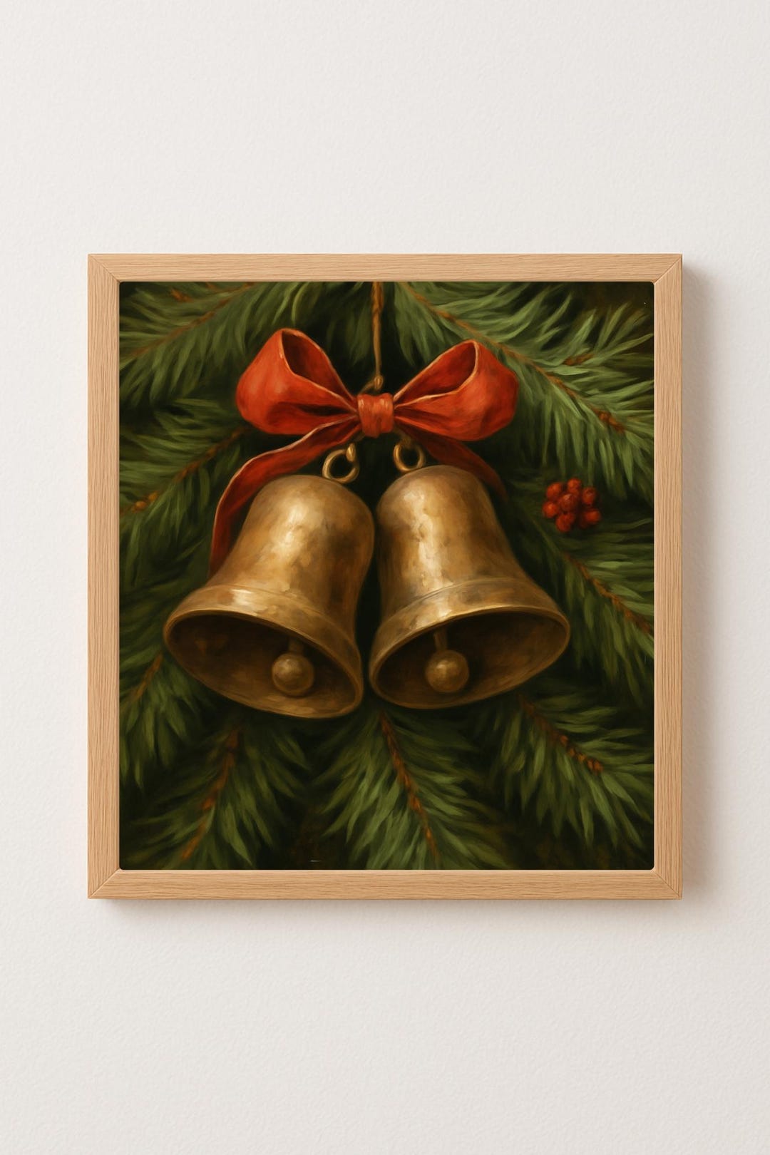 Christmas Bells Art Print – Vintage Holiday Home Decor (digital ...
