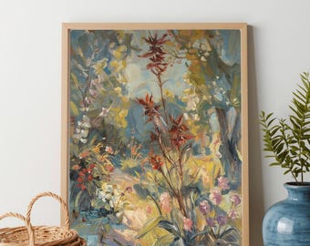 Vintage Floral Painting Print – Romantic Botanical Home Decor (Digital Download)