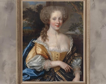 Elegant Classical Lady Portrait Art Print - Vintage Oil Style Painting (Digital Download)