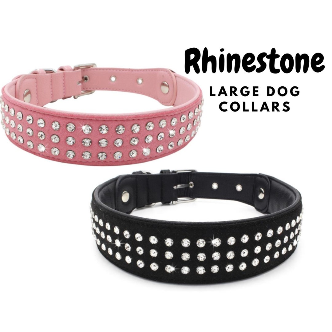 Large Rhinestone Dog Collar Bling Crystal Studded Pet Collar 2