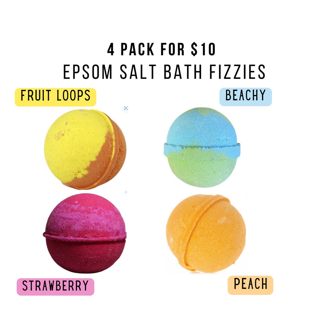 Bath Fizzies Epsom Salt Jojoba Oil moisturizing Freshly Handmade