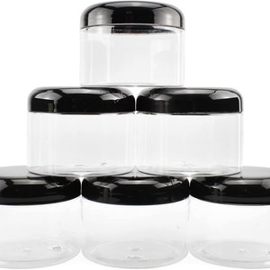 aoeoe 32 pack plastic jars with lids, aoeoe 8 oz plastic mason jars, clear  slime containers, round storage jars bulk, wide-mouth ja