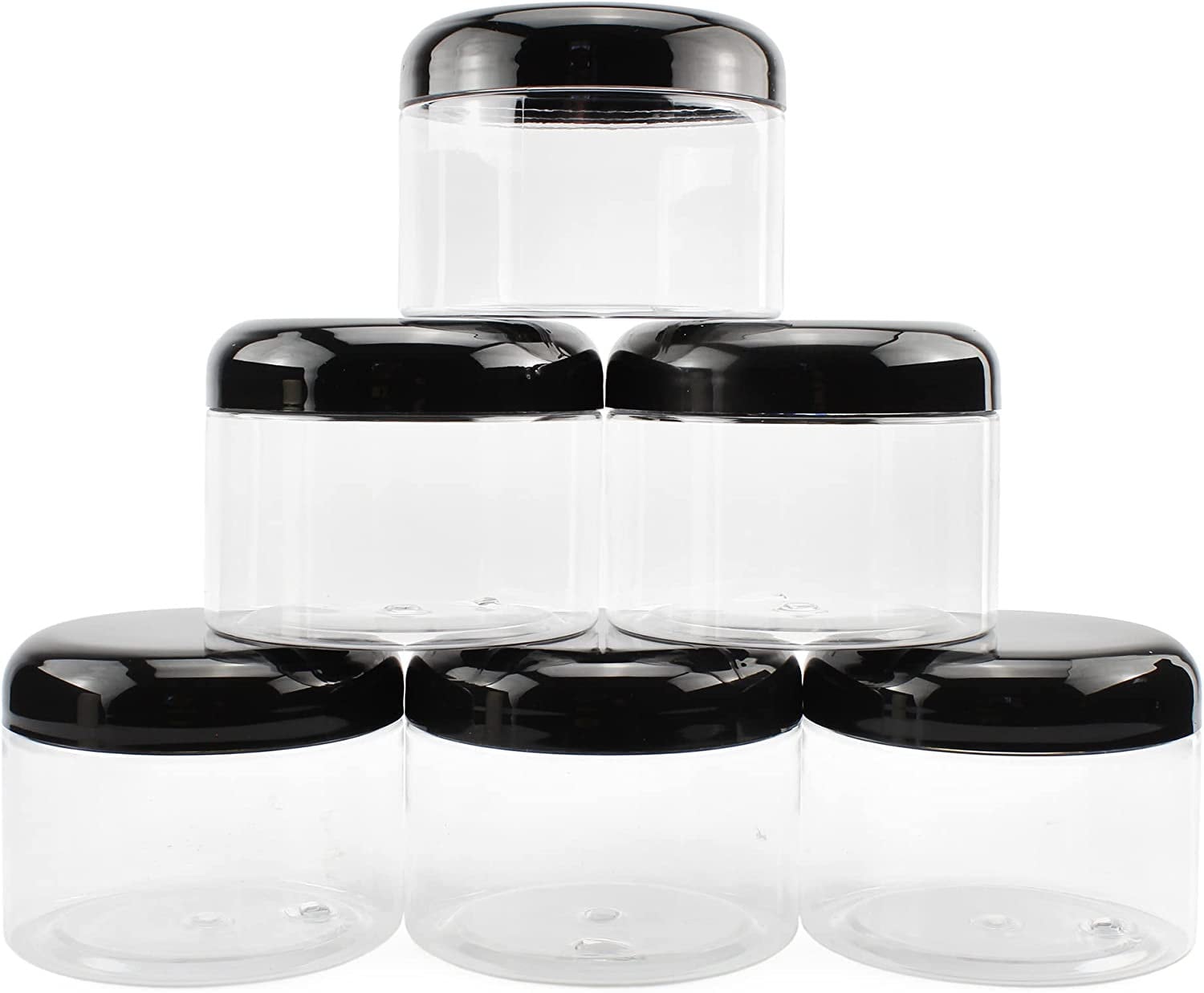 16 Oz Clear Plastic Mason Jars With Ribbed Liner Screw On Lids, Wide Mouth,  ECO, BPA Free, PET Plastic, Made In USA, Bulk Storage Containers, 12 Pack