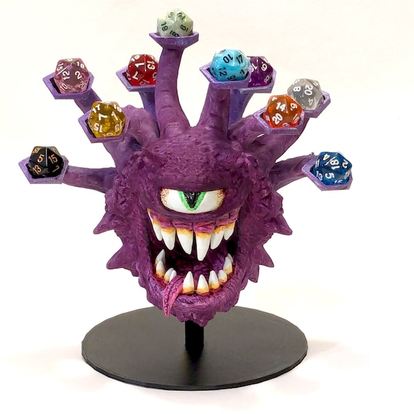 Beholder Dice Holder - 3D Printed Figurine can hold 10 D20s