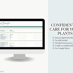 Plant Tracker Template For Google Sheets, Plant Tracker Spreadsheet, Digital Plant Care Planner, Indoor Plant and Houseplant Tracker image 2