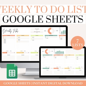 Weekly To Do List Google Sheets, Easy Editable Daily To Do List Planner, Digital To Do List Template, Google Sheets Task Tracker Planner