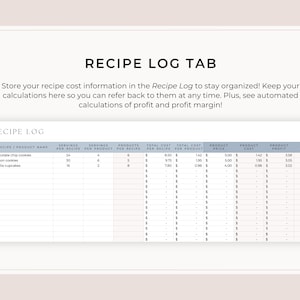 Recipe Cost Calculator Google Sheets, Order Profit Calculator, Pricing Calculator Spreadsheet, Baking Price Calculator, Product Pricing image 4