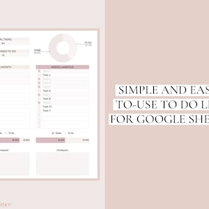 Google Sheets to Do List Template, Minimal to Do List Digital, Neutral ...
