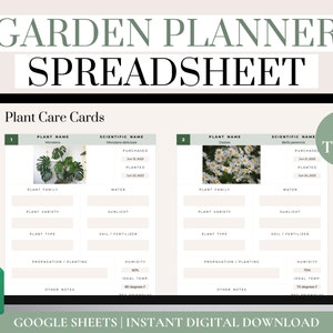 Garden Planner And Log Spreadsheet, Gardening Planner Google Sheets, Digital Garden Journal, Garden Organizer, Plant Planner, Garden Tracker