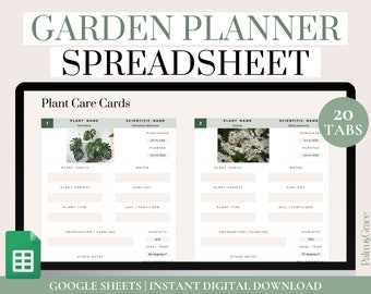 Gartenplaner und Log Spreadsheet, Gartenplaner Google Sheets, Digitales Gartenjournal, Gartenorganisator, Pflanzenplaner, Garden Tracker