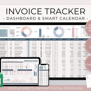 Invoice Tracker voor Google Spreadsheets, Invoice Tracker-sjabloonspreadsheet, Invoice Manager voor kleine bedrijven, Betalingstracker voor klanten en klanten