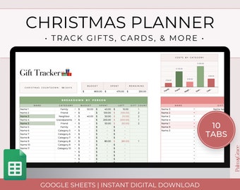 Christmas Planner Spreadsheet, Digital Holiday Planner Template, Christmas Gift Tracker, Christmas Budget Tracker, Christmas To Do Lists