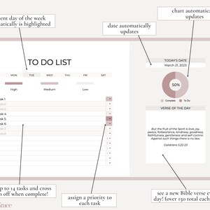 Google Sheets to Do List With Bible Verses, Daily Bible Verse ...