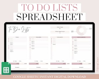 Google Sheets To Do List Template, Minimal To Do List Digital, Neutral To Do List Spreadsheet, Digital Task Tracker, Editable To Do List