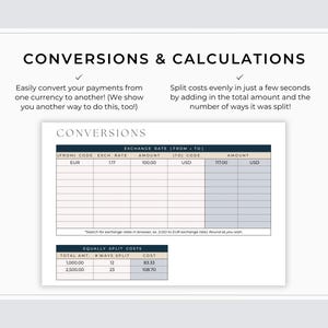Gruppenreisekosten-Tracker, Gruppenreisekosten-Planer Google Sheets, Familienreisekosten-Organizer, Blatt zur Berechnung der Reisekosten Bild 4